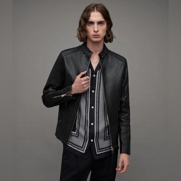 NWT Men's All Saints Cora Leather Jacket